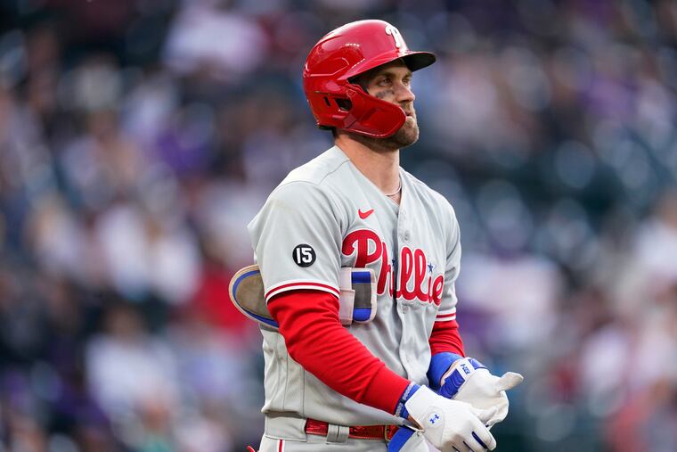 Bryce Harper wasn't in the Phillies' lineup Thursday, one day after getting hit in the face with a 97-mph fastball from St. Louis Cardinals reliever Genesis Cabrera.