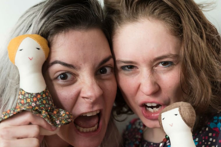 Chelsea (left) & Magda (right) in "The Shame Symposium" at FringeArts. Photo: Jaime Alvarez.