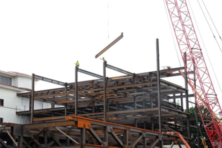 Construction of a new wing of The Chester County Hospital and Health System, on Tuesday, Aug. 7, 2012. (Clem Murray / Staff Photographer)