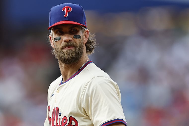 Phillies first baseman Bryce Harper against the New York Mets on Saturday, September 14, 2024 in Philadelphia.