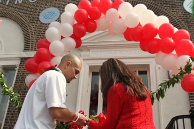 Shane and Melissa Victorino open the Shane Victorino Nicetown Boys & Girls Club on Sept. 22, 2011.