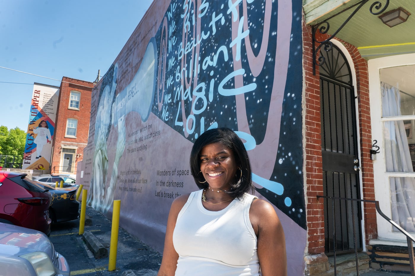 Shirley Wardlaw worked with Mural Arts to get a mural on the side of her building, where she operates a nursery school.