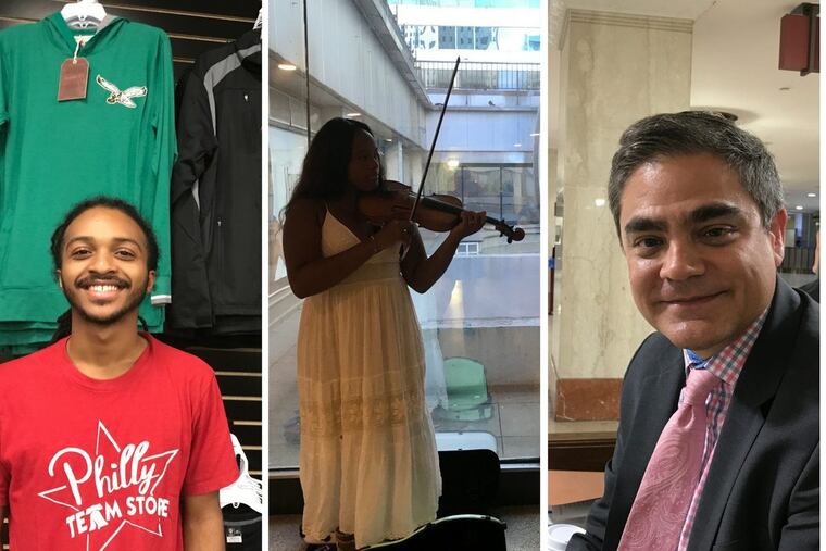 Commuters at Suburban Station have suggestions for how the space can be reimagined. Pictured from left: Dante Carter, Blair Kidd, Lenny Haberman.