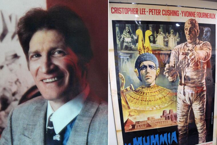 Right is a movie poster for The Mummie belonging to the late Steve Friedman, a Philadelphia movie critic known as Mr. Movie, hanging at the Chester County Historical Society in West Chester March 16, 2015 where part of his movie memorabilia is on display.