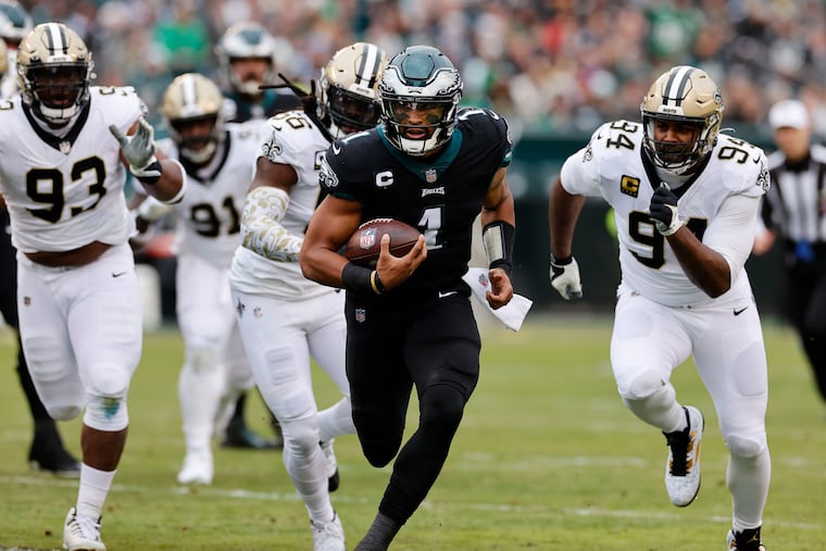 Jalen Hurts is the Eagles' leading rusher and the centerpiece of their entire offense.