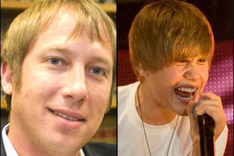 Justin Bieber (left), 32-year-old Philadelphia personal injury lawyer, often gets confused with Justin Bieber (right), 16-year-old pop star.