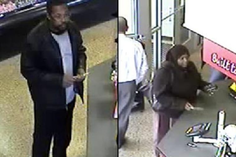 Police are asking for the public's help identifying the people seen in these surveillance photos using stolen credit cards.