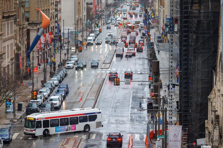 A SEPTA route 125 bus at North Broad and Arch Streets in March.