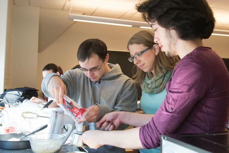At Muhlenberg College, Keri Colabroy (right) teaches chemistry and biology in her class "The Science of Cooking." She has written a book by the same title.