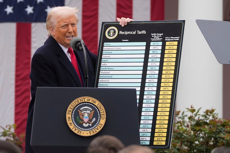 President Donald Trump speaks during an event to announce new tariffs in the Rose Garden at the White House on April 2, 2025, in Washington.