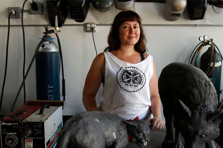 Darla Jackson is the owner and general manager of the Philadelphia Sculpture Gym, a haven for the city's sculptors, woodworkers, welders, metalworkers and ceramicists. (David Maialetti / Staff Photographer)