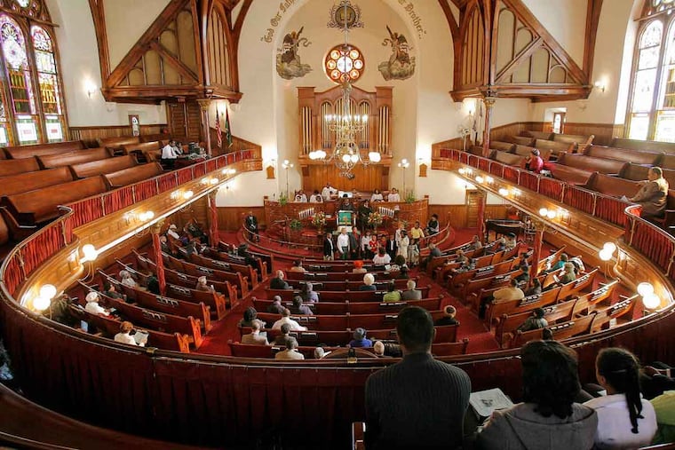 Sunday service at Philadelphia’s Mother Bethel African Methodist Episcopal Church in Society Hill.