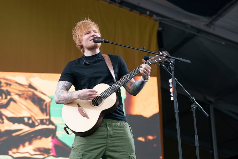 Ed Sheeran traded in his guitar for a few minutes behind a South Philly griddle Saturday afternoon to learn how to make cheesesteaks while in town for a two-night concert.