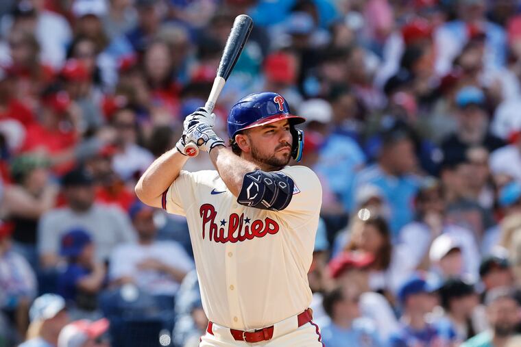 Phillies Buddy Kennedy at bat against the New York Mets on Sept. 15.