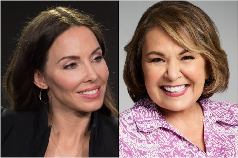 Whitney Cummings (left) is an executive producer on the new "Roseanne," starring Roseanne Barr (right)