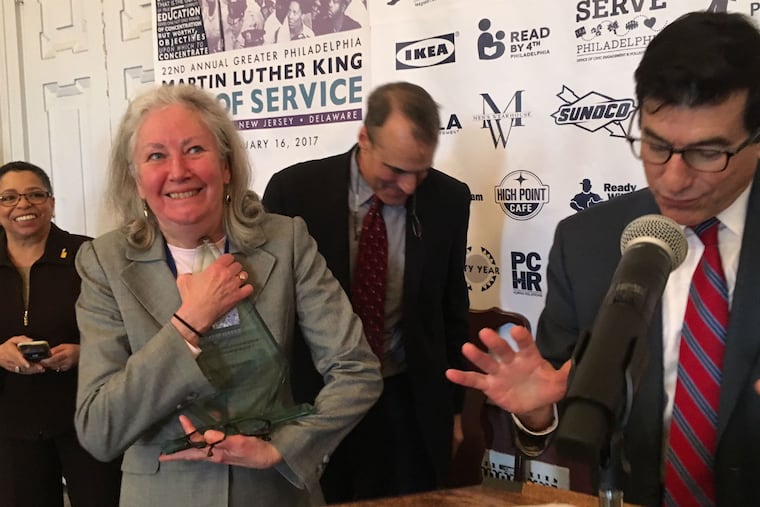 Mary Strasser, acting director of the pre-kindergarten initiative in the city's Office of Education, has won the 19th annual Harris Wofford Active Citizenship Award of the Martin Luther King Day of Service.