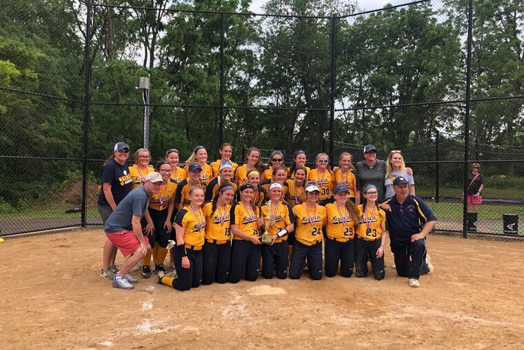 Nazareth Academy celebrates after winning the District 1 Class 4A title.