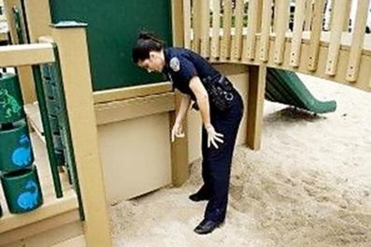 Yvette Martinez, spokeswoman for Fort Lauderdale police, at the playground where Tammy Kong-Kham and her daughters hid.