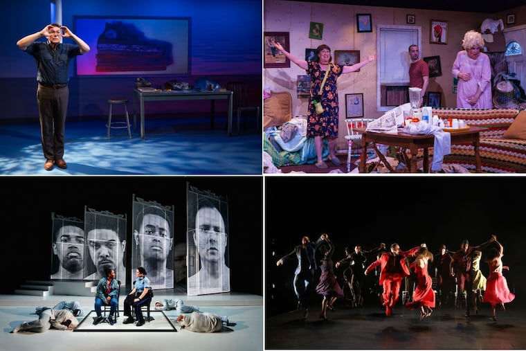 Things we liked in 2017 (Clockwise from upper left): “The Absolute Brightness of Leonard Pelkey” at the Philadelphia Theatre Company; “HIR” at Simpatico Theatre; “Blood Wedding” at the Wilma Theater; “We Shall Not Be Moved” at Opera Philadelphia.