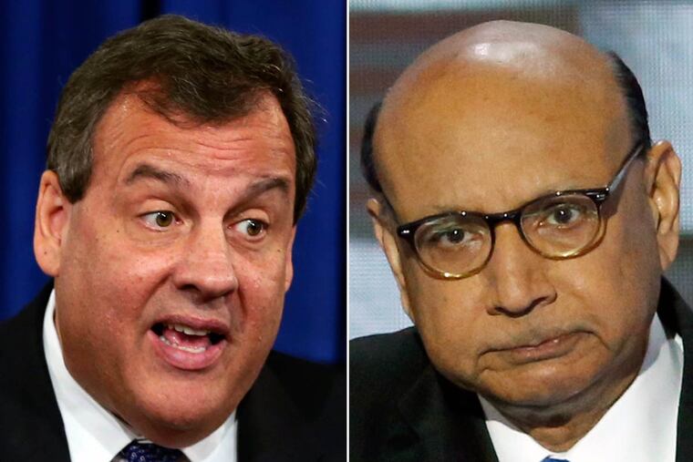Gov. Christie (left) and Khizr Khan