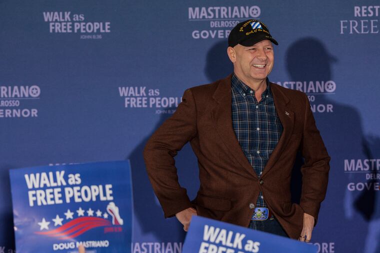 Republican State Sen. Doug Mastriano at his Election Day party in November 2022 in Camp Hill, Pa.