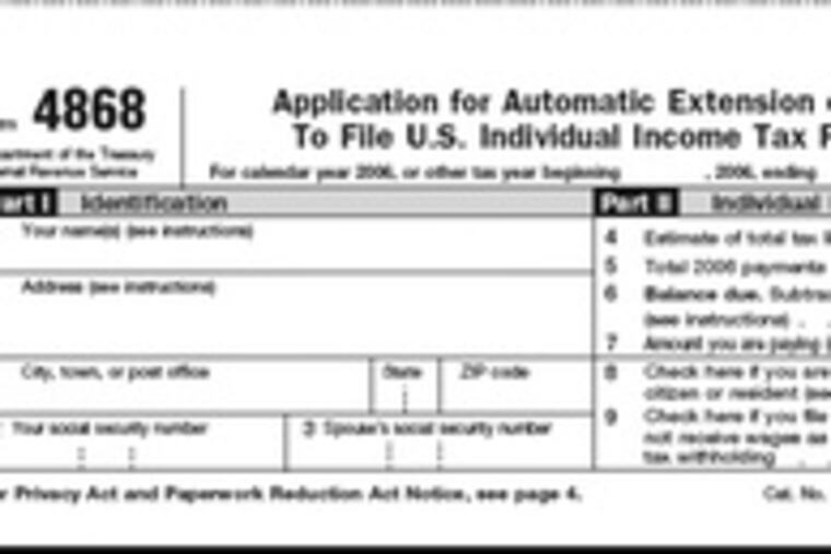 Here's the form to get more time to file an individual tax return.
