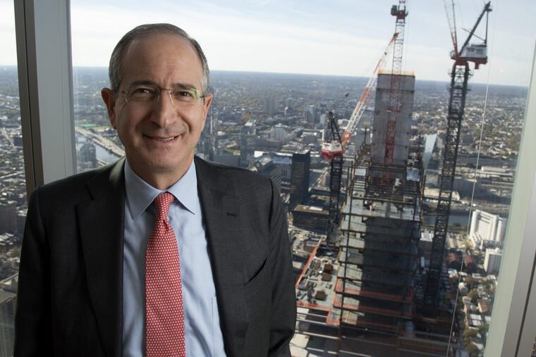 Comcast CEO Brian Roberts on October 31, 2016, on the 51st floor of the Comcast Center overlooking the 2nd Comcast tower being built across the street. CLEM MURRAY / Staff Photographer