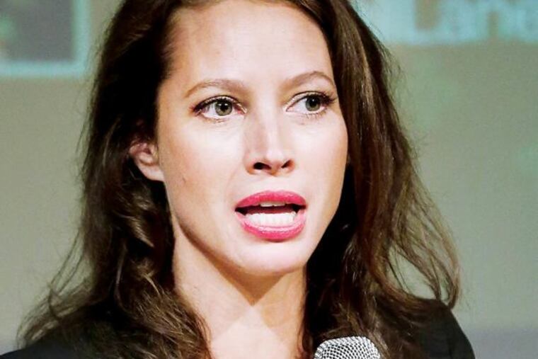 Christy Turlington Burns speaks at the Mom+Social Event at 92YTribeca, Wednesday, May 8, 2013 in New York. (Photo by John Minchillo/Invision/AP)
Former supermodel Christy Turlington Burns will receive an award from Women's Way tonight.