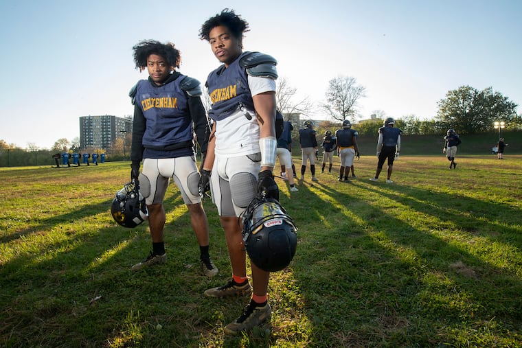 Nate Edwards (left) and Sam Sykes are brothers who have helped the Cheltenham High football team to 10 wins.
