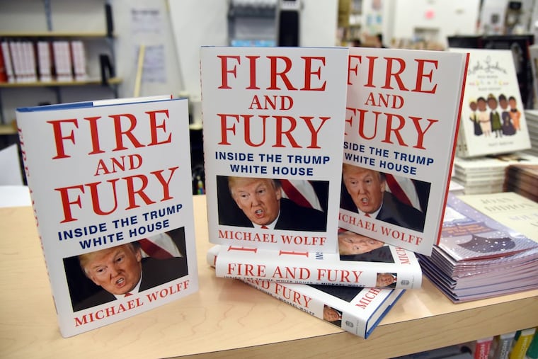 Copies of the book "Fire and Fury" by author Michael Wolff are available by advanced order only at Politics and Prose on Monday, January 8, 2018 in Washington, D.C.