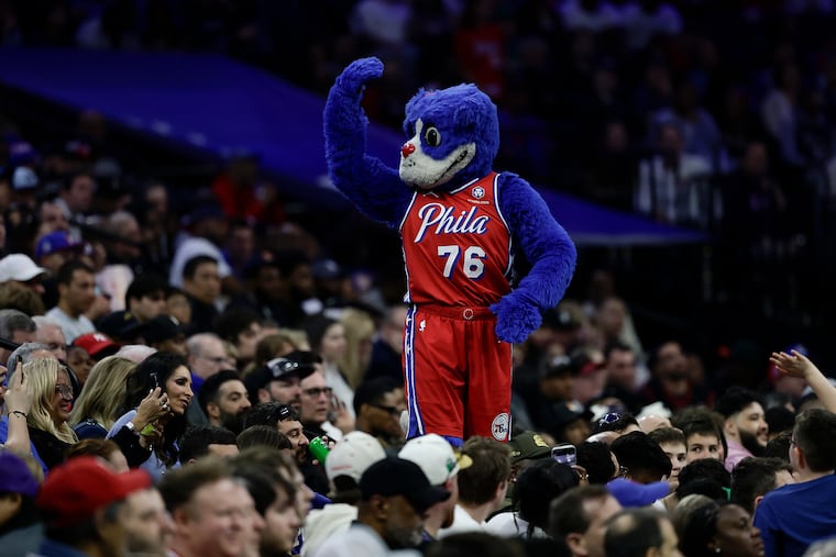 Sixers mascot, Franklin the Dog, will need to rally the fans for a few more games as the Sixers locked up the No. 7 seed in the upcoming Eastern Conference playoffs.