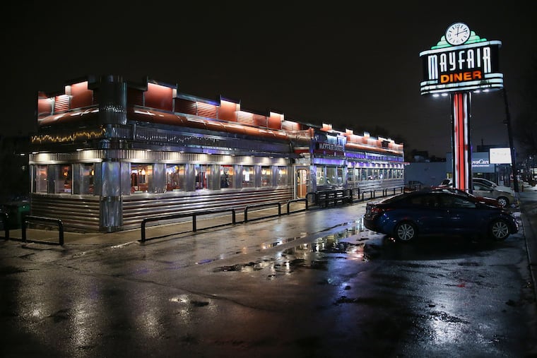 The Mayfair Diner is pictured in Northeast Philadelphia on Wednesday, Feb. 13, 2019. The diner is for sale.