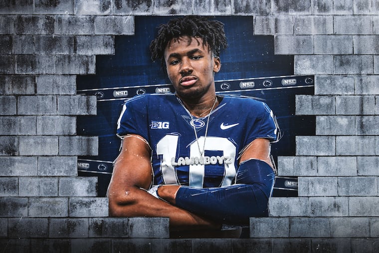 Artist rendering of Nicolas Singleton in a Penn State uniform.