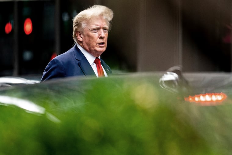 Former President Donald Trump departs Trump Tower on Aug. 10.