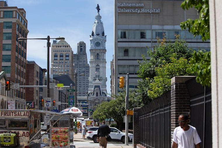 Hahnemann University Hospital is photographed from Broad and Vine in Philadelphia on Thursday, June 27, 2019. Officials announced yesterday that Hahnemann University Hospital will close in early September and begin winding down its services immediately. Workers and supporters have a called on the state to help save the hospital from closure.