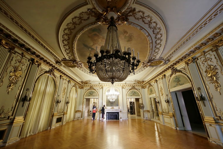 A very ornate room (possibly a music room) in Elstowe Manor at the Elkins Estate in Elkins Park, Pa. on June 28, 2018. ELIZABETH ROBERTSON / Staff Photographer