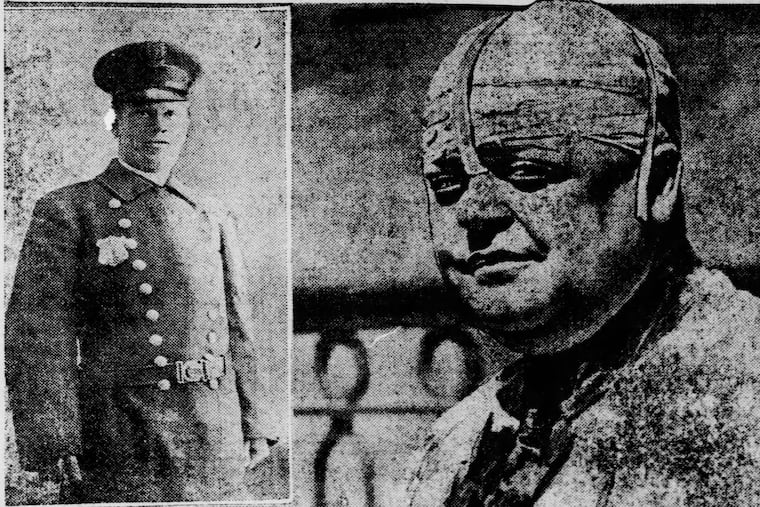 Special policeman George A. Eppley (right) was shot and killed in primary election disorder. Mercantile appraiser James A. Cary (right), after he was beaten and blackjacked.