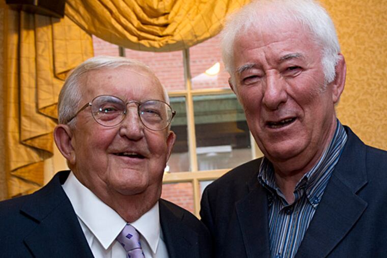 Tom Quinlan (left) and the Nobel Prize-winning poet Seamus Heaney in September 2011. Courtesy Joe Quinlan