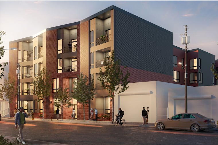 A rendering of the 63-unit building planned for 1015 S. Third St., looking north. A previous version had slightly more units.