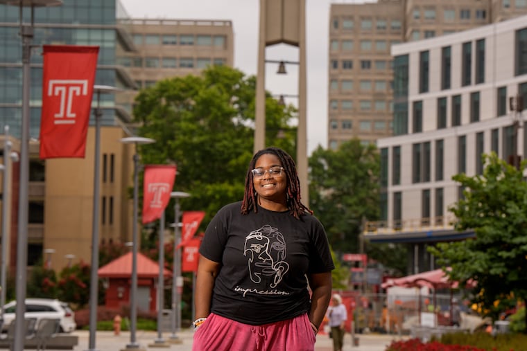 Recent Temple University graduate Alana Palmer, on campus.