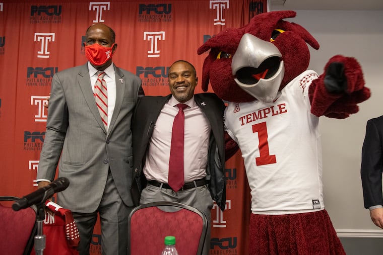 Temple announces new football coach Stan Drayton at the Liacouras Center on Thursday, December 16, 2021.