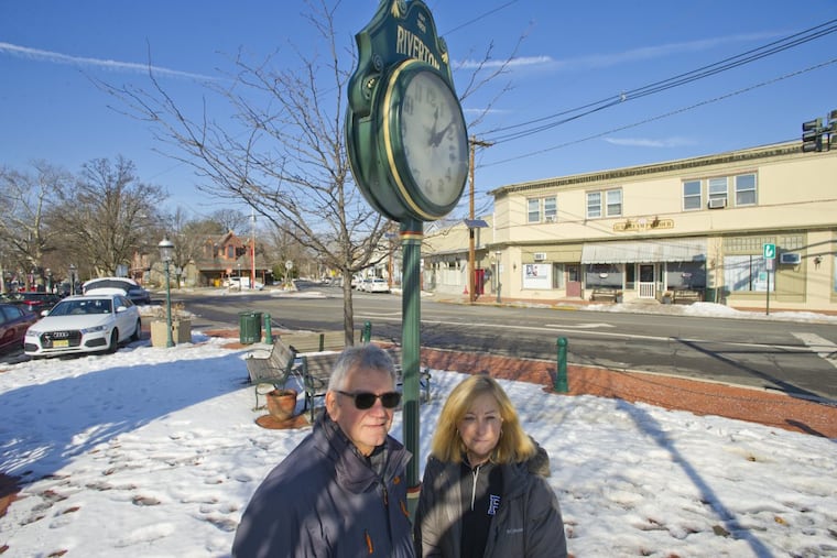 Riverton, NJ Mayor Suzanne Cairns Wells and borough councilman Armand “Butch”Bianchini stand in the heart of the Burlington County borough’s business district.