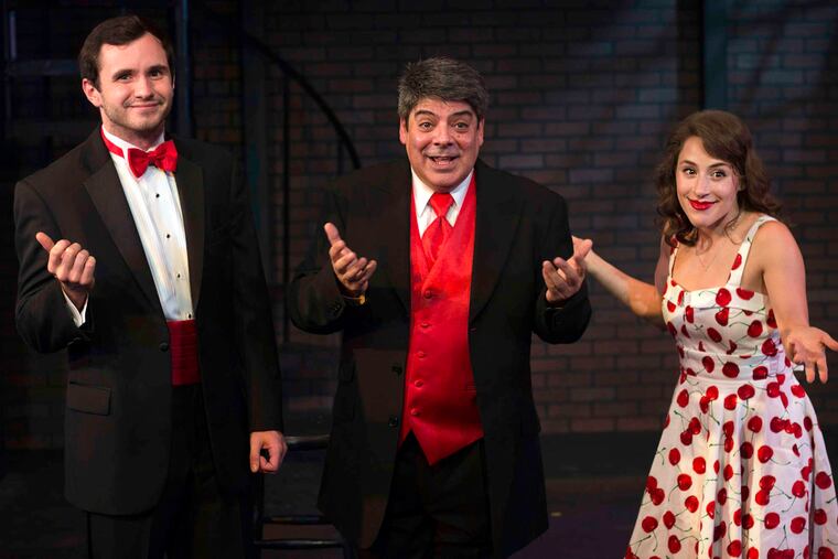 Trio Patrick Romano (left), Sonny Leo, and Eileen Cella perform songs from the Great White Way in the "Broadway on Butler" at the Act II Playhouse in Ambler.