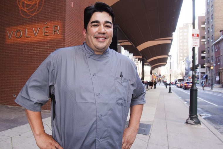 Chef Jose Garces,. outside his restaurant, Volver, at the Kimmel Center in Center City.