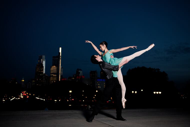 Dancers Sterling Baca and Thays Golz who are a part of the Philadelphia Ballet ensemble performing “Dancing With Gershwin” at the Academy of Music, March 16-19