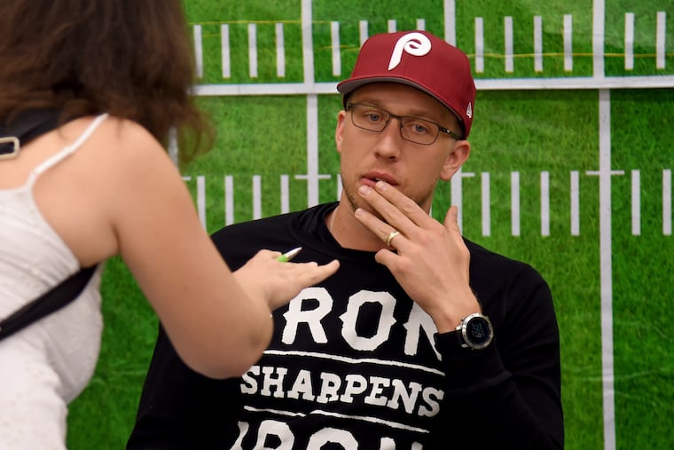 The Inquirer's Maria Panaritis has a one-on-one interview with Eagles quarterback and "Believe It" memoirist Nick Foles before a book signing event at Barnes & Noble in Devon, Pa., June 28, 2018.