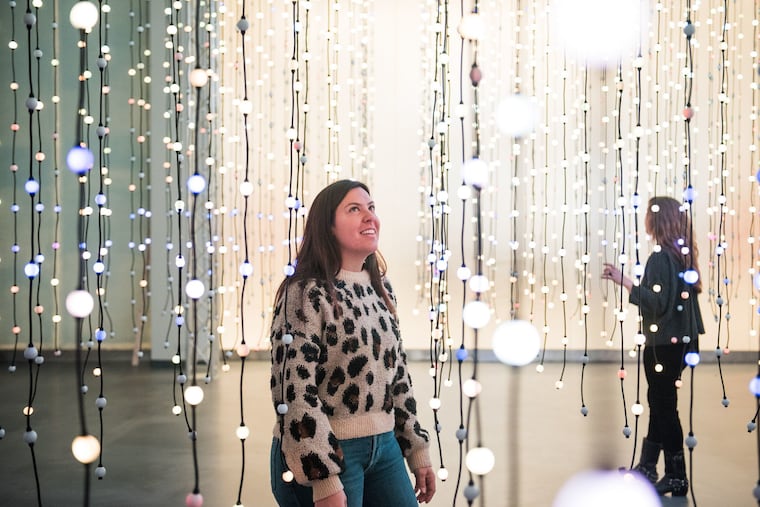 Wonderspaces visitors can walk through Submergence, an installation featuring 8,064 individual points of light that move and change in correspondence to music.