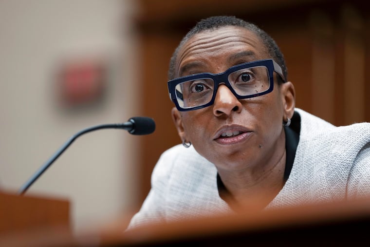 Harvard President Claudine Gay speaks during a hearing of the House Committee on Education on Capitol Hill last week in Washington.