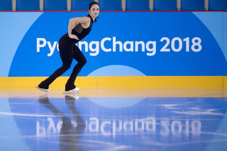Canada’s Kaetlyn Osmond performs her routine at the Gangneung Ice Arena ahead of the 2018 Winter Olympics in Gangneung, South Korea.