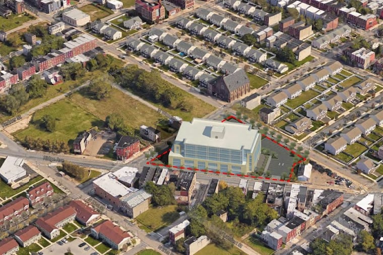 An artist’s rendering of the proposed PHA headquarters building at Ridge Avenue and Jefferson Street. The new headquarters is part of the $675 million redevelopment plan for the area.